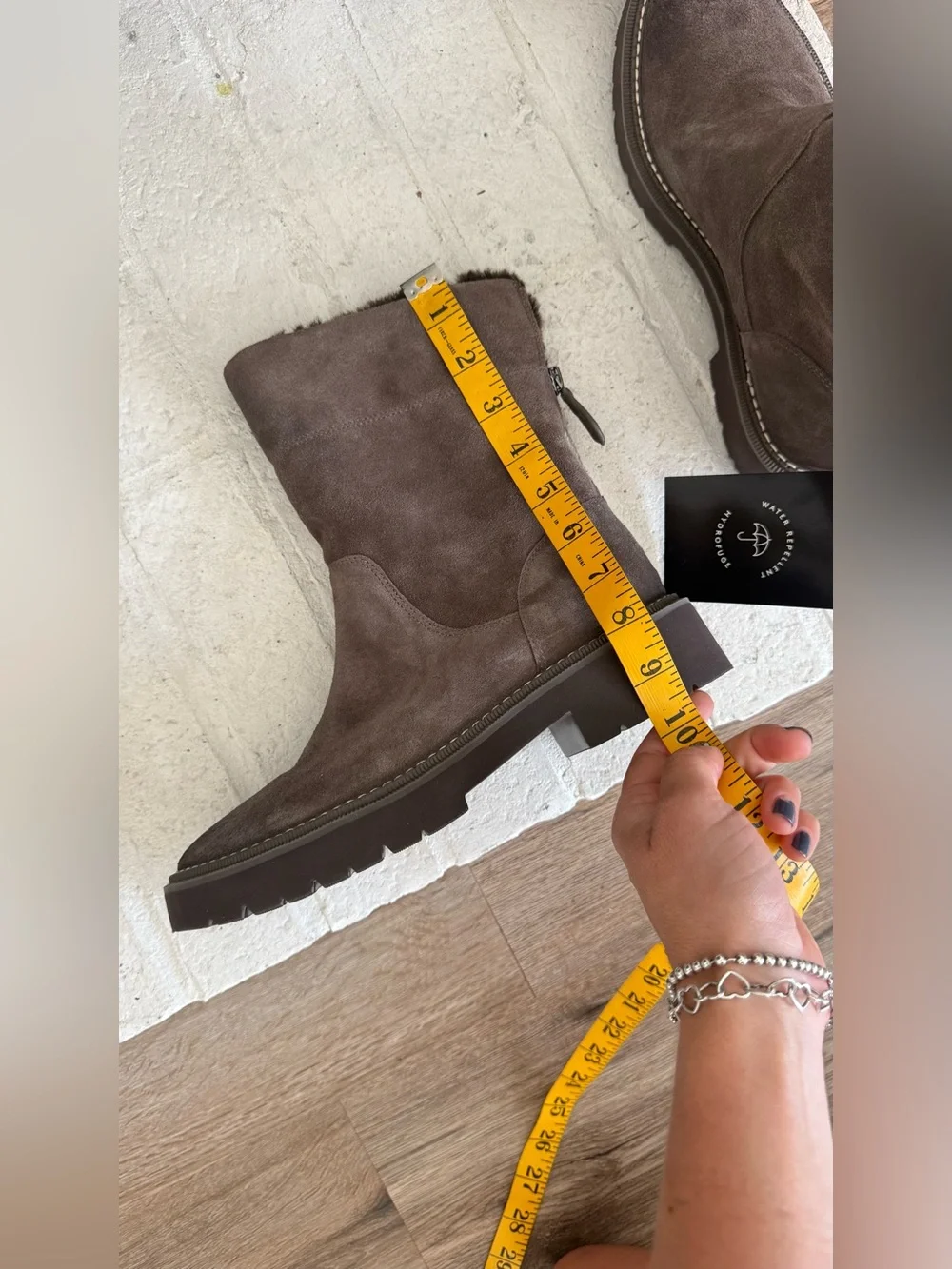 Naturalizer Brown Suede Shearling Lined Water Repellent Boots EU 37 US 6.5-7 New